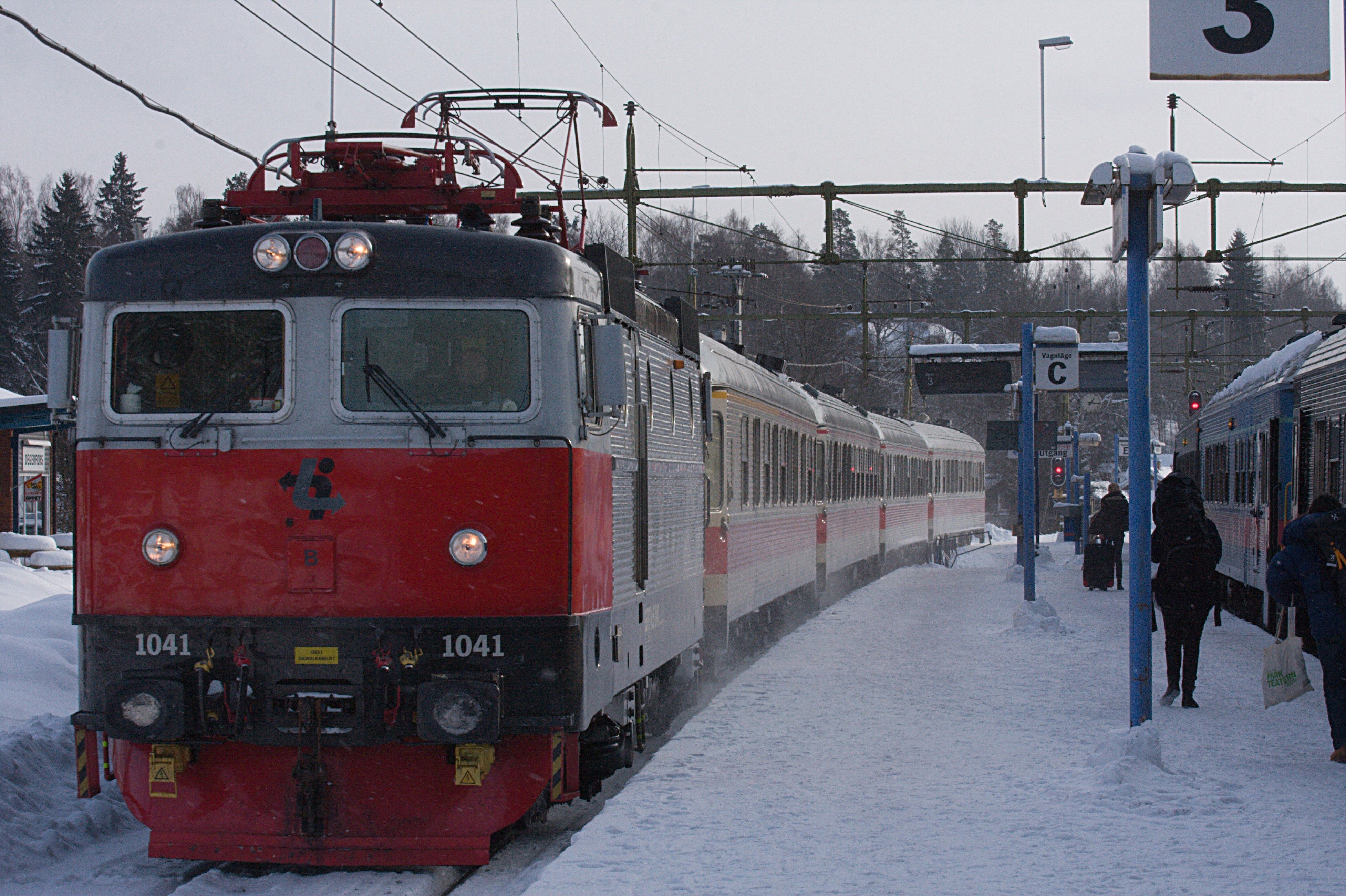 Tågablok i Vinterlandskap.